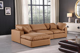 Comfy Cognac Vegan Leather Modular Sectional 188Cognac-Sec4A Meridian Furniture