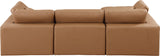 Comfy Cognac Vegan Leather Modular Sectional 188Cognac-Sec4A Meridian Furniture