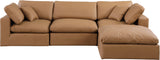 Comfy Cognac Vegan Leather Modular Sectional 188Cognac-Sec4A Meridian Furniture