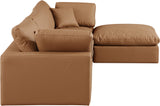 Comfy Cognac Vegan Leather Modular Sectional 188Cognac-Sec4A Meridian Furniture