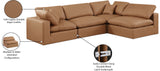 Comfy Cognac Vegan Leather Modular Sectional 188Cognac-Sec4B Meridian Furniture