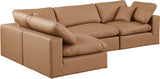 Comfy Cognac Vegan Leather Modular Sectional 188Cognac-Sec4B Meridian Furniture