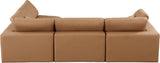 Comfy Cognac Vegan Leather Modular Sectional 188Cognac-Sec4B Meridian Furniture