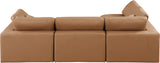 Comfy Cognac Vegan Leather Modular Sectional 188Cognac-Sec4B Meridian Furniture