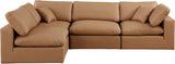 Comfy Cognac Vegan Leather Modular Sectional 188Cognac-Sec4B Meridian Furniture