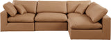 Comfy Cognac Vegan Leather Modular Sectional 188Cognac-Sec4B Meridian Furniture