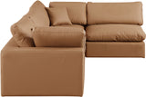 Comfy Cognac Vegan Leather Modular Sectional 188Cognac-Sec4B Meridian Furniture