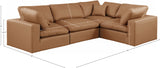 Comfy Cognac Vegan Leather Modular Sectional 188Cognac-Sec4C Meridian Furniture