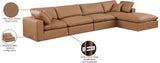 Comfy Cognac Vegan Leather Modular Sectional 188Cognac-Sec5A Meridian Furniture