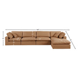 Comfy Cognac Vegan Leather Modular Sectional 188Cognac-Sec5A Meridian Furniture