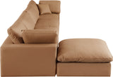 Comfy Cognac Vegan Leather Modular Sectional 188Cognac-Sec5A Meridian Furniture