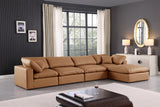 Comfy Cognac Vegan Leather Modular Sectional 188Cognac-Sec5A Meridian Furniture