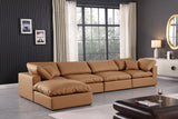 Comfy Cognac Vegan Leather Modular Sectional 188Cognac-Sec5A Meridian Furniture