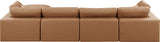 Comfy Cognac Vegan Leather Modular Sectional 188Cognac-Sec5A Meridian Furniture