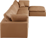 Comfy Cognac Vegan Leather Modular Sectional 188Cognac-Sec5A Meridian Furniture