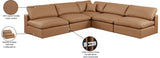 Comfy Cognac Vegan Leather Modular Sectional 188Cognac-Sec5B Meridian Furniture