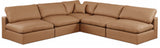 Comfy Cognac Vegan Leather Modular Sectional 188Cognac-Sec5B Meridian Furniture