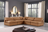 Comfy Cognac Vegan Leather Modular Sectional 188Cognac-Sec5B Meridian Furniture