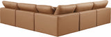 Comfy Cognac Vegan Leather Modular Sectional 188Cognac-Sec5B Meridian Furniture