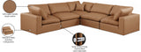 Comfy Cognac Vegan Leather Modular Sectional 188Cognac-Sec5C Meridian Furniture