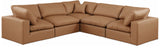 Comfy Cognac Vegan Leather Modular Sectional 188Cognac-Sec5C Meridian Furniture