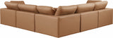 Comfy Cognac Vegan Leather Modular Sectional 188Cognac-Sec5C Meridian Furniture