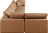 Comfy Cognac Vegan Leather Modular Sectional 188Cognac-Sec5D Meridian Furniture