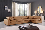 Comfy Cognac Vegan Leather Modular Sectional 188Cognac-Sec5D Meridian Furniture