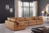 Comfy Cognac Vegan Leather Modular Sectional 188Cognac-Sec5D Meridian Furniture