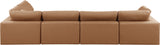 Comfy Cognac Vegan Leather Modular Sectional 188Cognac-Sec5D Meridian Furniture