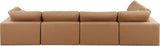 Comfy Cognac Vegan Leather Modular Sectional 188Cognac-Sec5D Meridian Furniture