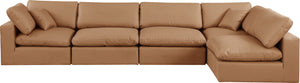 Comfy Cognac Vegan Leather Modular Sectional 188Cognac-Sec5D Meridian Furniture