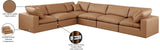 Comfy Cognac Vegan Leather Modular Sectional 188Cognac-Sec6A Meridian Furniture