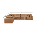 Comfy Cognac Vegan Leather Modular Sectional 188Cognac-Sec6A Meridian Furniture