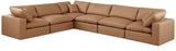 Comfy Cognac Vegan Leather Modular Sectional 188Cognac-Sec6A Meridian Furniture