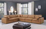 Comfy Cognac Vegan Leather Modular Sectional 188Cognac-Sec6A Meridian Furniture