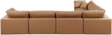 Comfy Cognac Vegan Leather Modular Sectional 188Cognac-Sec6A Meridian Furniture