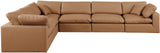 Comfy Cognac Vegan Leather Modular Sectional 188Cognac-Sec6A Meridian Furniture