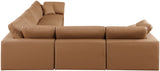 Comfy Cognac Vegan Leather Modular Sectional 188Cognac-Sec6A Meridian Furniture