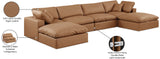 Comfy Cognac Vegan Leather Modular Sectional 188Cognac-Sec6B Meridian Furniture