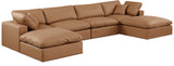 Comfy Cognac Vegan Leather Modular Sectional 188Cognac-Sec6B Meridian Furniture