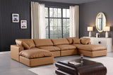 Comfy Cognac Vegan Leather Modular Sectional 188Cognac-Sec6B Meridian Furniture