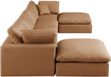 Comfy Cognac Vegan Leather Modular Sectional 188Cognac-Sec6B Meridian Furniture