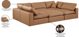 Comfy Cognac Vegan Leather Modular Sectional 188Cognac-Sec6C Meridian Furniture