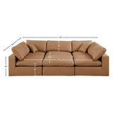 Comfy Cognac Vegan Leather Modular Sectional 188Cognac-Sec6C Meridian Furniture