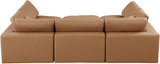 Comfy Cognac Vegan Leather Modular Sectional 188Cognac-Sec6C Meridian Furniture