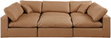 Comfy Cognac Vegan Leather Modular Sectional 188Cognac-Sec6C Meridian Furniture