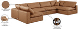 Comfy Cognac Vegan Leather Modular Sectional 188Cognac-Sec6D Meridian Furniture