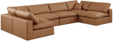 Comfy Cognac Vegan Leather Modular Sectional 188Cognac-Sec6D Meridian Furniture