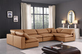 Comfy Cognac Vegan Leather Modular Sectional 188Cognac-Sec6D Meridian Furniture